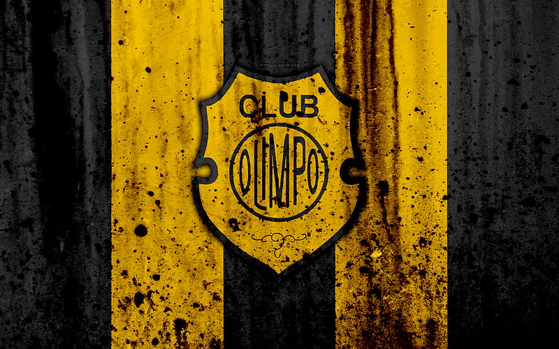 FC Olimpo, grunge, Superliga, soccer, Argentina, logo, Olimpo, football club, stone texture, Olimpo FC, HD wallpaper