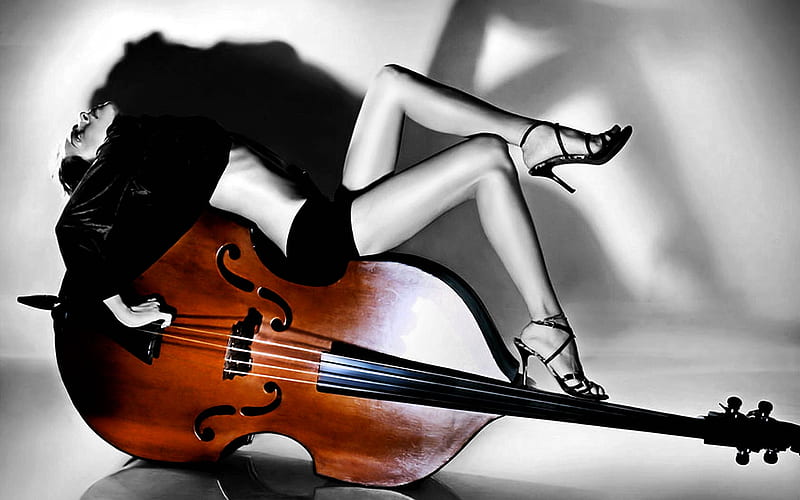 cello, black, graphy, music, HD wallpaper