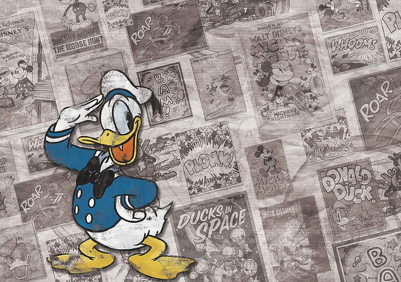 Disney Donal Duck Newsprint Vintage Wall Paper Mural. Buy, Vintage Donald  Duck, HD wallpaper | Peakpx