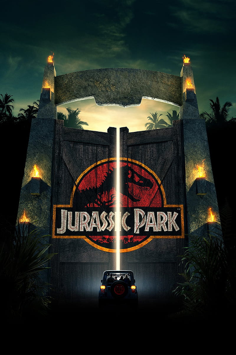 Jurassic Park, dark, dinosaur, jurassic, logo, movie, park, whatsapp, world, HD phone wallpaper