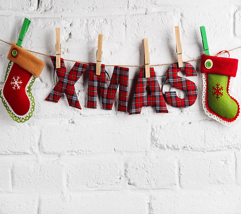 Cristmas Wall, christmas decoration, white wall background, HD wallpaper