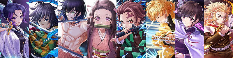 Kimetsu no Yaiba - Agatsuma Zenitsu - Hashibira Inosuke - Kochou Shinobu - Kumo  oni: Ane - Tomioka Giyuu - Kimetsu no Yaiba Fun Kuji - Sticker (Ufotable)