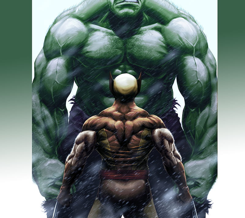 Wolverine Vs Hulk, marvel, HD wallpaper