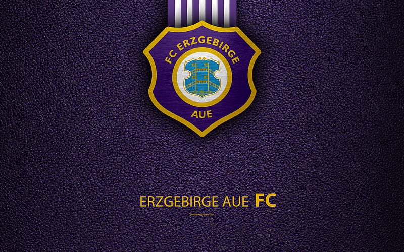 FC Erzgebirge Aue leather texture, German football club, logo, Aue, Germany, Bundesliga 2, second division, football, HD wallpaper