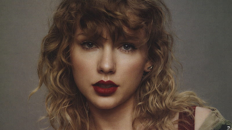 Taylor Swift With Red Lipstick In Gray Background Taylor Swift, HD wallpaper