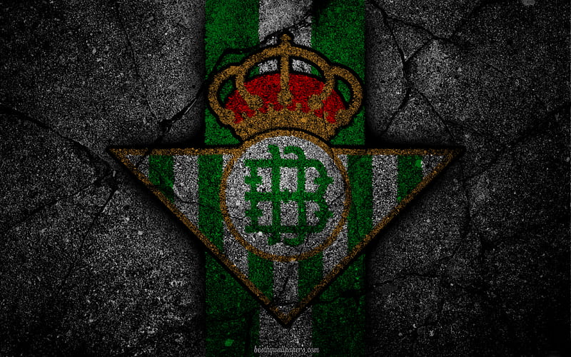 Betis, logo, art, La Liga, soccer, football club, LaLiga, grunge, Betis FC, HD wallpaper