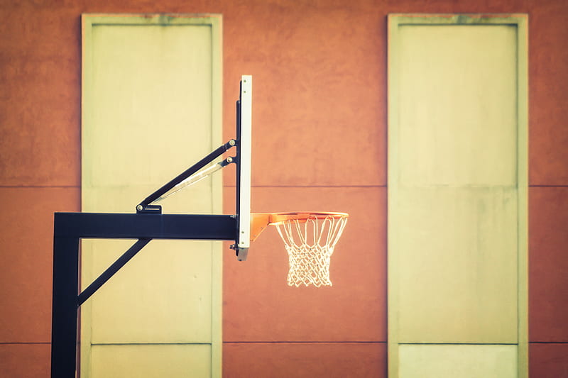 black and white portable basketball hoop, HD wallpaper