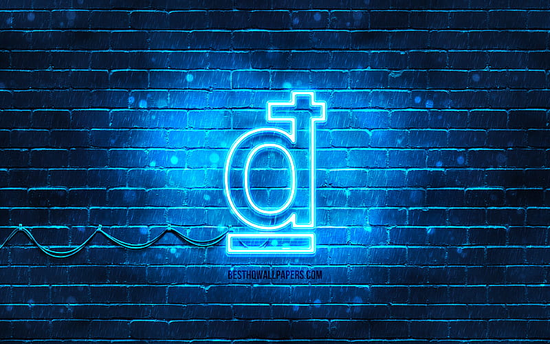 Vietnamese dong neon icon blue background, currency, neon symbols, Vietnamese dong, neon icons, Vietnamese dong sign, currency signs, Vietnamese dong icon, currency icons, HD wallpaper