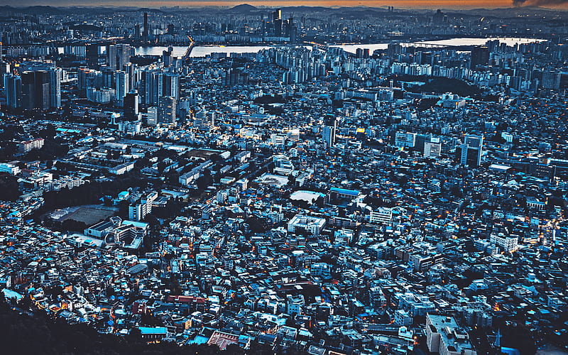 Seúl, puesta de sol, paisajes urbanos del horizonte, megapolis, corea del  sur, Fondo de pantalla HD | Peakpx