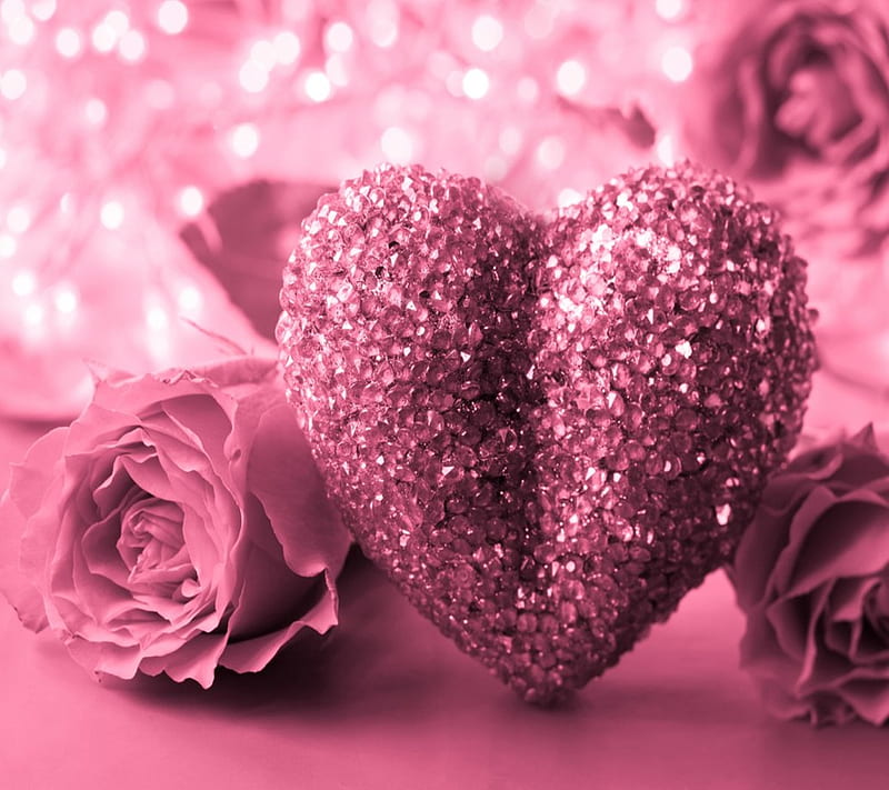 Pink Heart Roses, pink heart, HD wallpaper | Peakpx