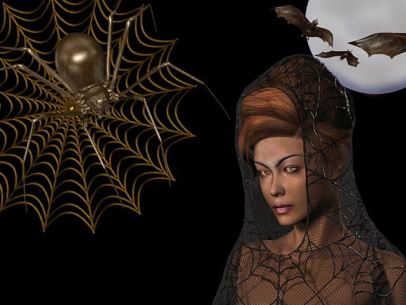Spider Queen, fantasy, spooky, halloween, HD wallpaper