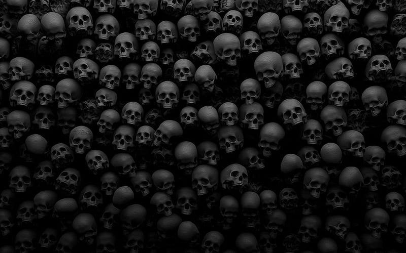 skulls texture, scary, horror, skulls, HD wallpaper