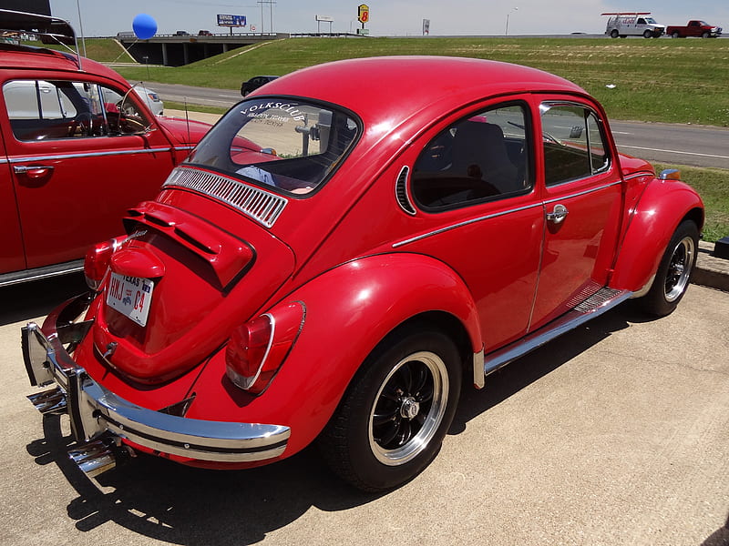 The Red Bug, VW, Volkswagen, Red Bug, VW Bug, HD wallpaper