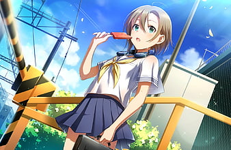 Anime Girl Eating Popsicle