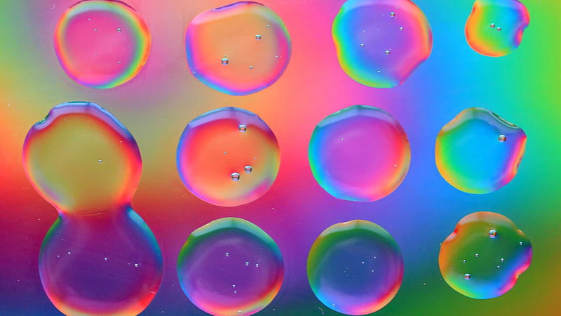 Colorful Pink Blue Green Bubbles Tie Dye, HD wallpaper