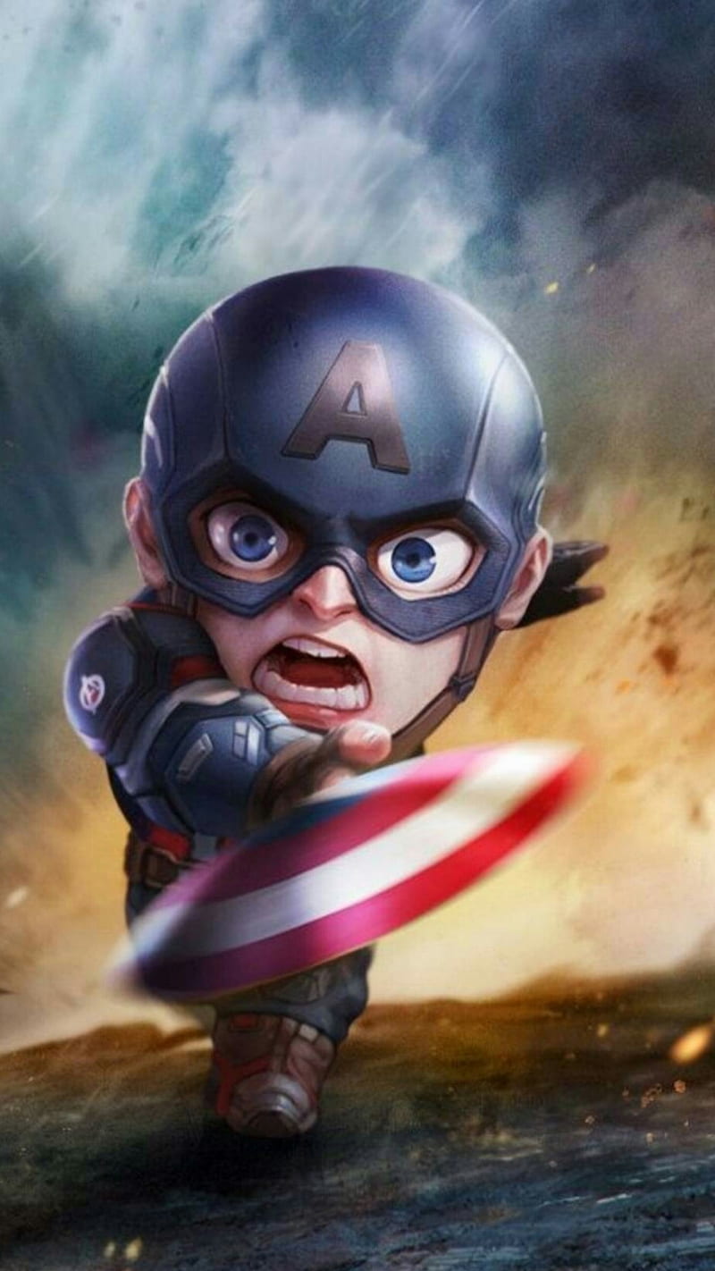 Cute Captain America, avenger infinity war, avengers, deadpool, deadpool 2, HD phone wallpaper