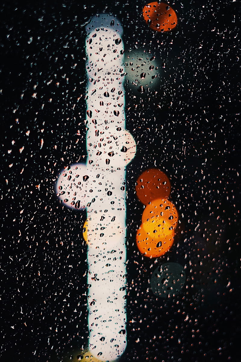 drops, glass, bokeh, lights, rain, wet, HD phone wallpaper