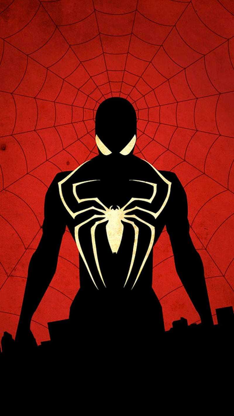 Spider-Man - Venom, black, comic, comics, dc, evil, good, hero, man, marvel, red, spider, spider-man, spiderman, super, venom, villain, web, HD phone wallpaper
