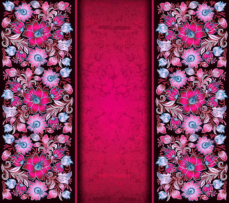 Floral Design, abstract, background, pink floral design, HD wallpaper