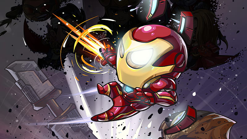 Iron Man Little Art, iron-man, superheroes, artwork, artstation, HD wallpaper