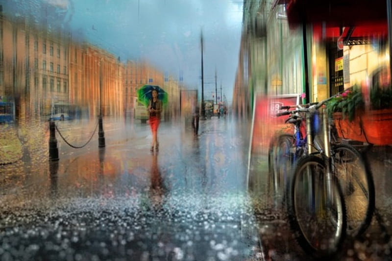 Rainy Day, bonito, lovely, rain, street, HD wallpaper | Peakpx
