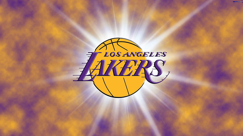 Lakers Glare Purple Yellow Background Lakers, HD wallpaper