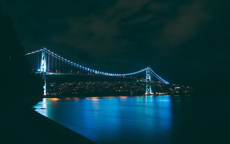 Golden Gate Bridge, illuminations, San Francisco, nightscapes, USA, America, HD wallpaper