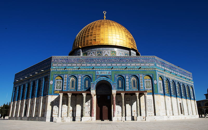 Dome of the Rock, Jerusalem, Muslim shrine, Temple Mount, Islamic architecture, Islam, HD wallpaper