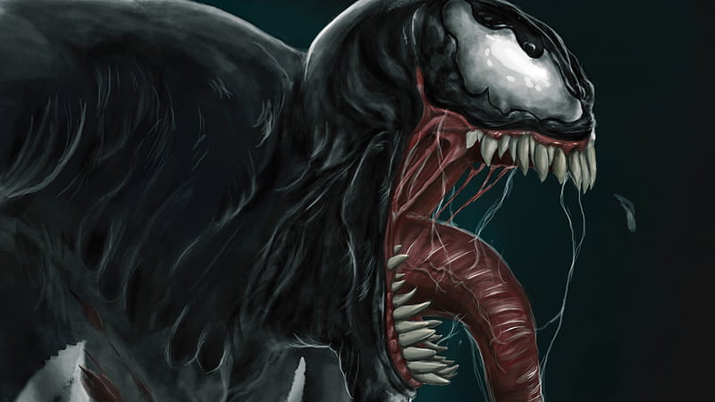 Venom Closeup Art, venom, artwork, digital-art, superheroes, supervillain, behance, HD wallpaper
