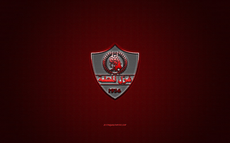 Ghazl El Mahalla SC, Egyptian football club, red logo, red carbon fiber background, Egyptian Premier League, football, El Mahalla El Kubra, Egypt, Ghazl El Mahalla SC logo, HD wallpaper