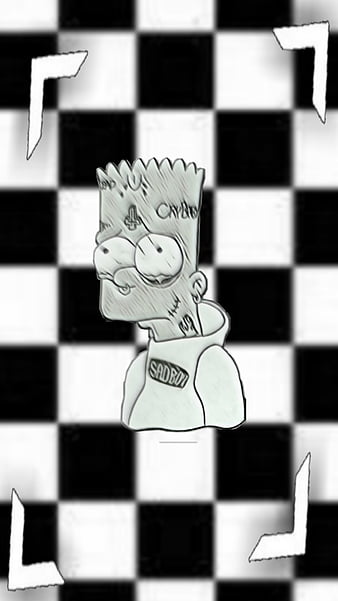 Bart Sad, black, lol, rap, simpson, simpsons, triste, xd, HD phone