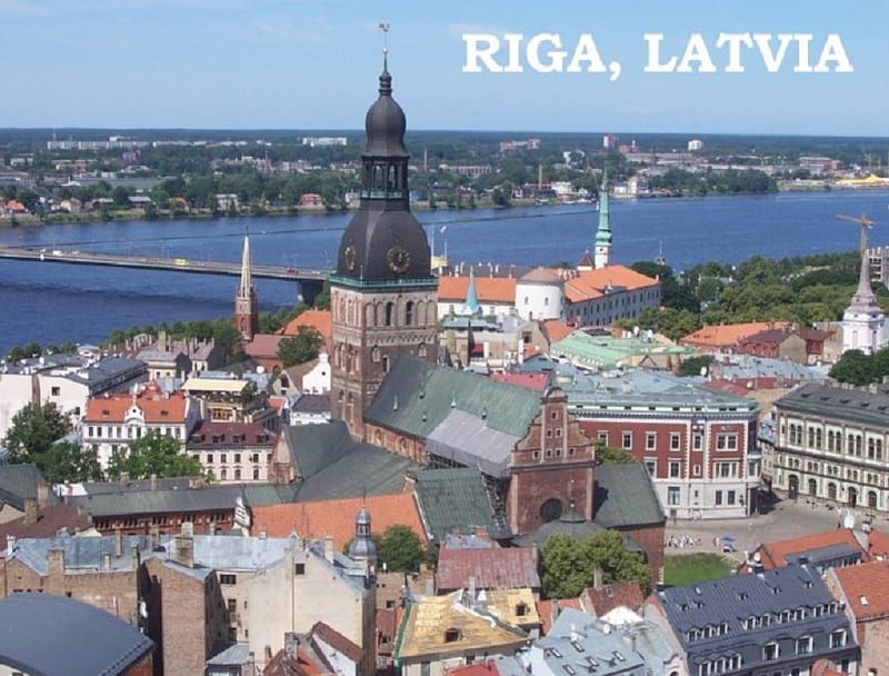 Riga, architecture, buildings, houses, bridges, urban, cityscapes, Latvia, cities, rivers, HD wallpaper