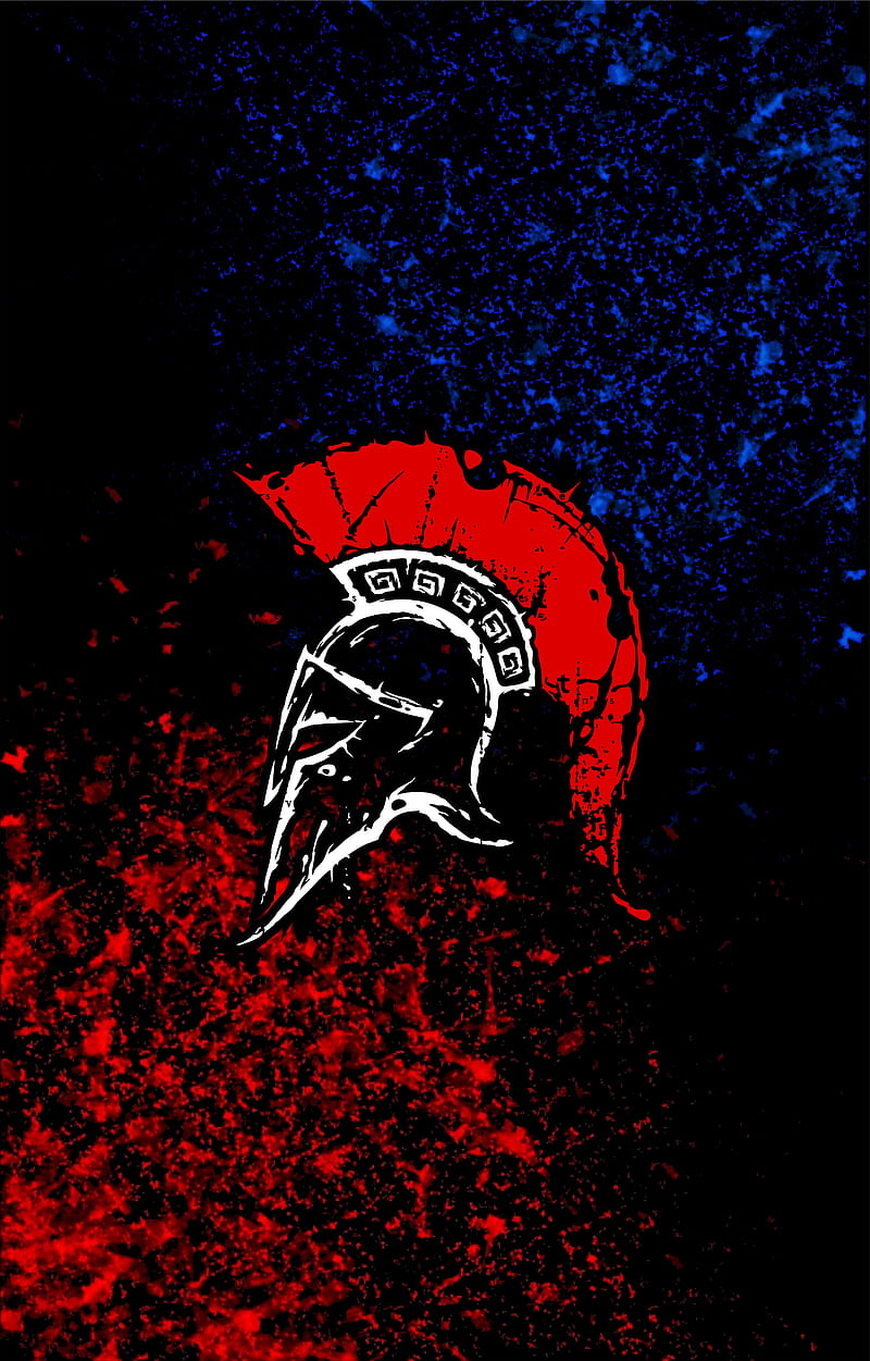 Spartan2, black, blue, red, spartan, HD phone wallpaper