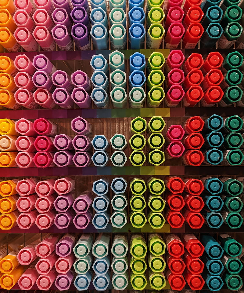 markers, colorful, caps, HD phone wallpaper