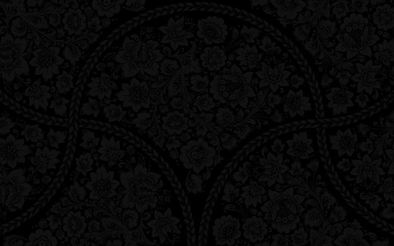 background with flowers, black damask pattern, vintage floral pattern, black vintage background, floral patterns, black retro backgrounds, black backgrounds, floral vintage pattern, vintage backgrounds, HD wallpaper