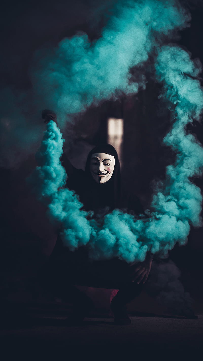 Mask guy, black, flare, maskguy, smoke, trending, HD phone wallpaper