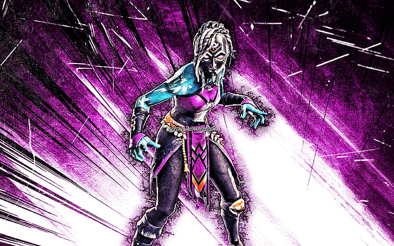 Nightwitch Skin, grunge art, Fortnite Battle Royale, purple abstract rays, Fortnite characters, Nightwitch, Fortnite, Nightwitch Fortnite, HD wallpaper