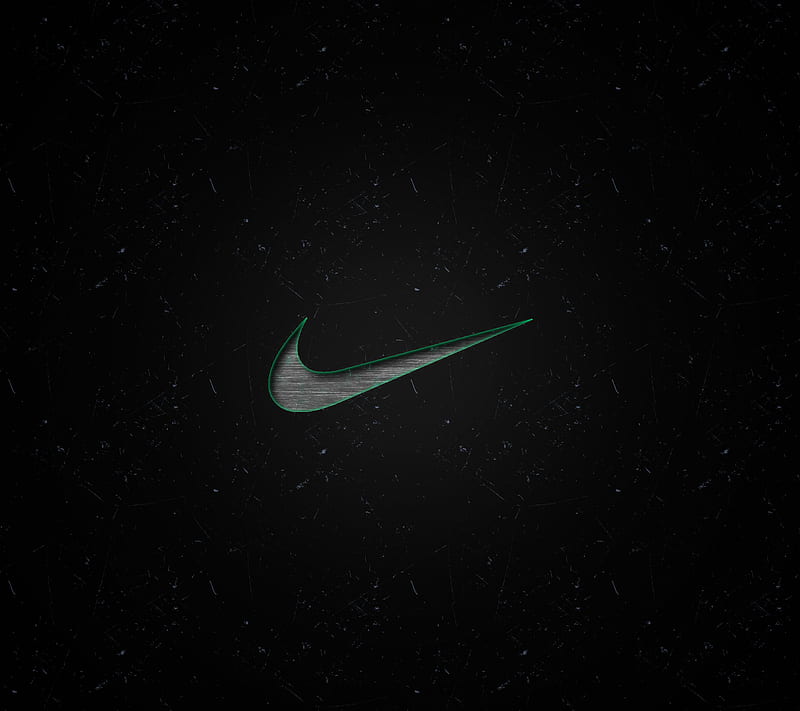 Nike logo 2160x1920, green shadow, wooden background, HD wallpaper
