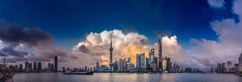 Cities, Shanghai, City, Skyline, Skyscraper, Oriental Pearl Tower, HD wallpaper
