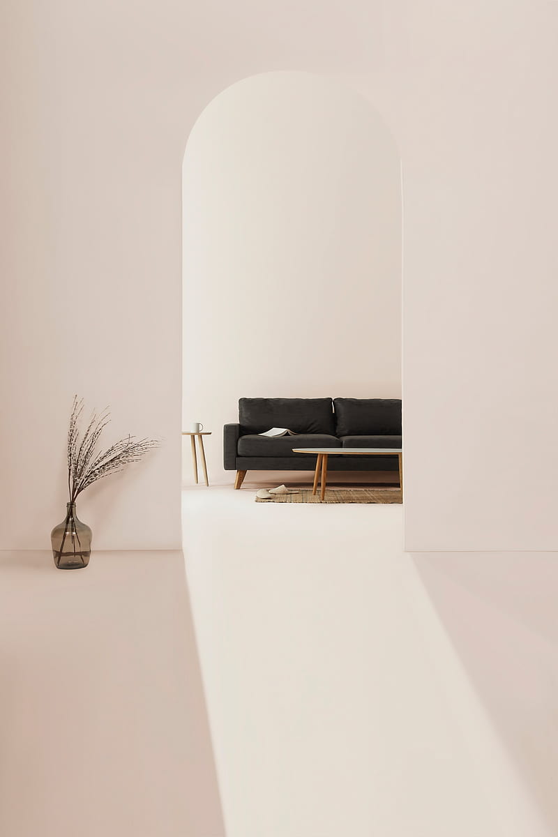 arch, sofa, furniture, interior, white, HD phone wallpaper