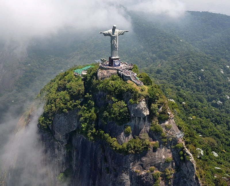 Christ the Redeemer, brazil, rio, skyline, statue, HD wallpaper