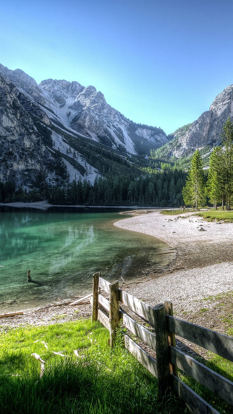 Beautiful Of Nature, Mountains Around Lake, nature, HD phone wallpaper