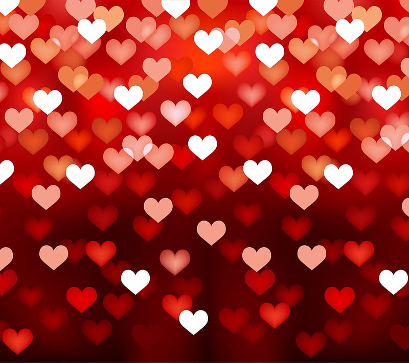 corazones, abstract, defocused, light, love, red, romantic, forma, HD wallpaper