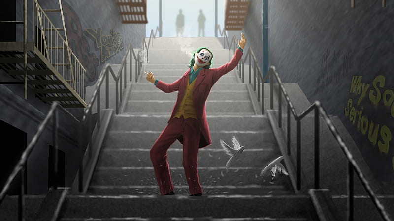 Joker Dance On Stairs, HD wallpaper