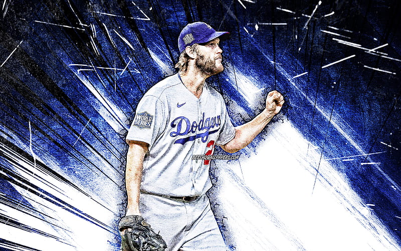 Clayton Kershaw, grunge art, MLB, Los Angeles Dodgers, pitcher