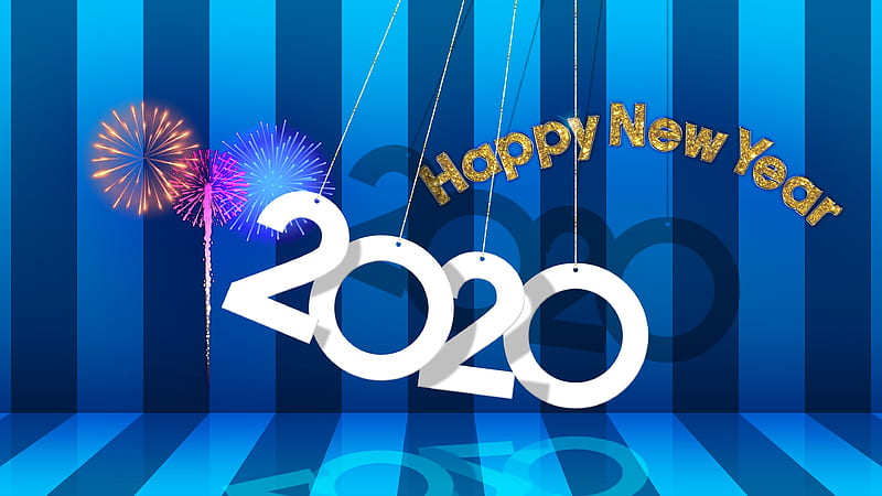 happy new year 2020, desenho, HD wallpaper