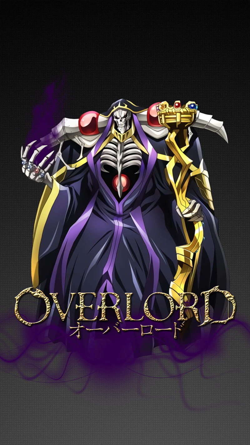 Overlord, anime, ainz ooal gown, momonga, black, gold, undead