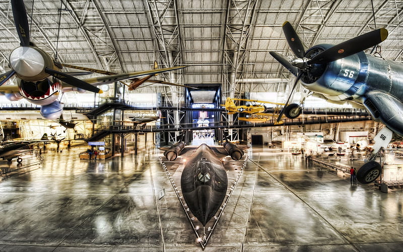 aircrafts museum, museum, aircraft, plane, hanger, HD wallpaper