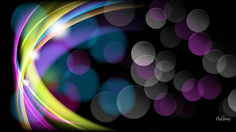 Rainbow Bokeh, Firefox theme, bokeh, colors, abstract, swoosh, wave, light, HD wallpaper