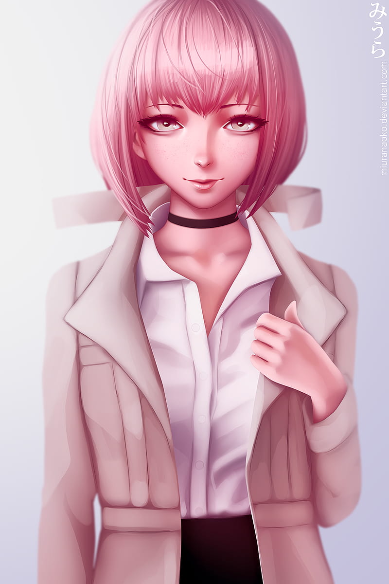 1366x768px 720p Free Download Anime Anime Girls Short Hair Pink